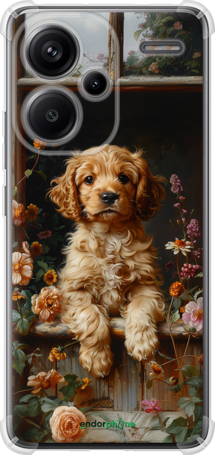 Силикон с усиленными углами чехол Щенок cocker spaniel для Xiaomi Redmi Note 13 Pro Plus 5g - 6136sp-3400 изображение 