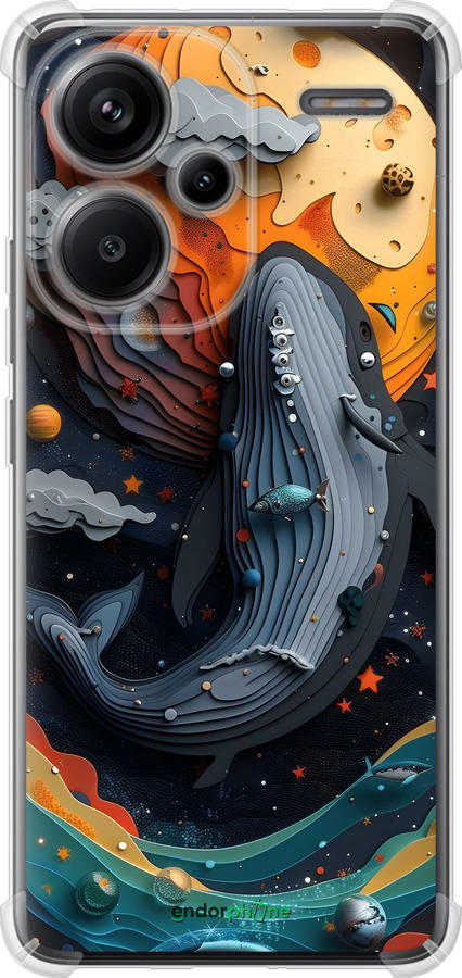 Силіконовий протиударний с посиленими кутами чехол Кит у космосі для Xiaomi Redmi Note 13 Pro Plus 5g - 6328sp-3400 изображение 