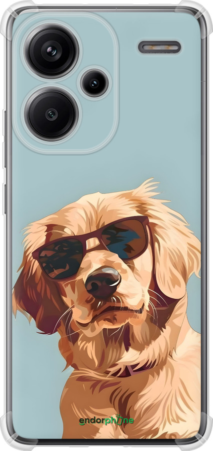 Силикон с усиленными углами чехол Пес в очках для Xiaomi Redmi Note 13 Pro Plus 5g - 6381sp-3400 изображение 