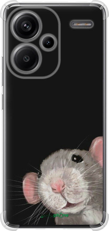 Силикон с усиленными углами чехол The Peeking Rat для Xiaomi Redmi Note 13 Pro Plus 5g - 6442sp-3400 изображение 