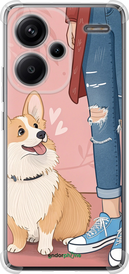Силикон с усиленными углами чехол Корги 3 для Xiaomi Redmi Note 13 Pro Plus 5g - 6707sp-3400 изображение 