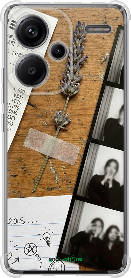 Силикон с усиленными углами чехол Aesthetic Scrapbook Collage для Xiaomi Redmi Note 13 Pro Plus 5g - 6773sp-3400 изображение 
