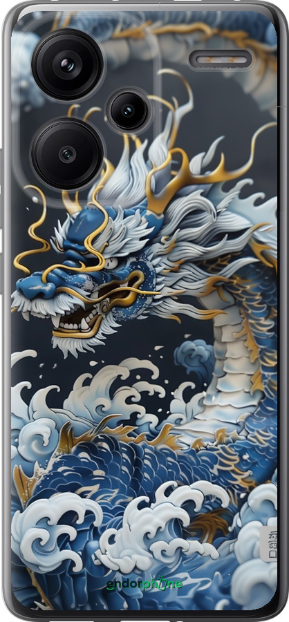 Силиконовый чехол Водяной дракон для Xiaomi Redmi Note 13 Pro Plus 5g - 6113u-3400 изображение 