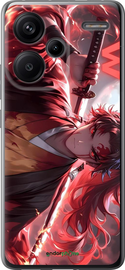 Силиконовый чехол Аниме воин для Xiaomi Redmi Note 13 Pro Plus 5g - 6281u-3400 изображение 
