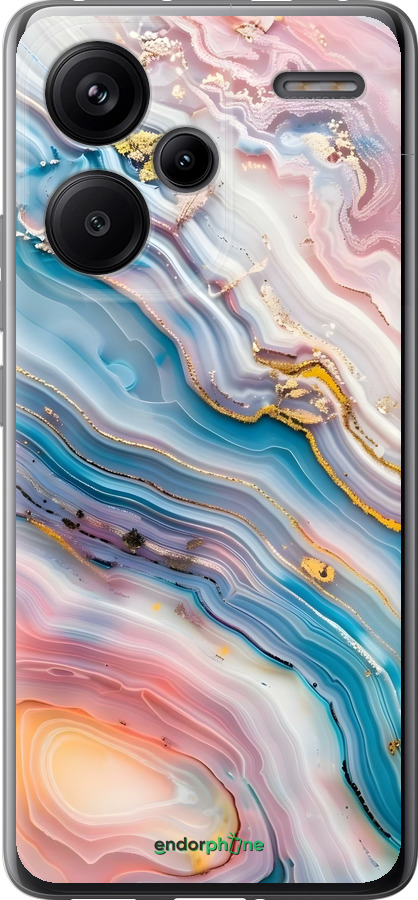 Силиконовый чехол Мрамор красивый для Xiaomi Redmi Note 13 Pro Plus 5g - 6376u-3400 изображение 