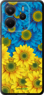 TPU чехол Жёлто-голубые цветы для Xiaomi Redmi Note 14 4G - 1048b-3903 изображение 