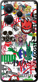 TPU чехол Many different logos для Xiaomi Redmi Note 14 4G - 4022b-3903 изображение 