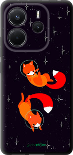 TPU чехол Лисички в космосе для Xiaomi Redmi Note 14 4G - 4519b-3903 изображение 