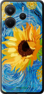 TPU чехол Цветы желто-голубые для Xiaomi Redmi Note 14 4G - 5308b-3903 изображение 