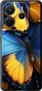 TPU чехол Желто-голубые бабочки для Xiaomi Redmi Note 14 4G - 6046b-3903 изображение 