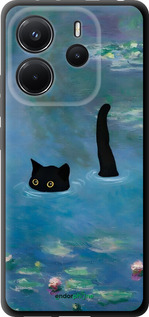 TPU чехол С изображением кота и водяной лилии Monet для Xiaomi Redmi Note 14 4G - 6519b-3903 изображение 