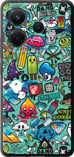 TPU чехол Стикер бомбинг 1 для Xiaomi Redmi Note 14 4G - 693b-3903 изображение 