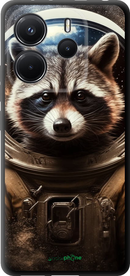 TPU чехол Raccoon austronaut для Xiaomi Redmi Note 14 4G - 5581b-3903 изображение 