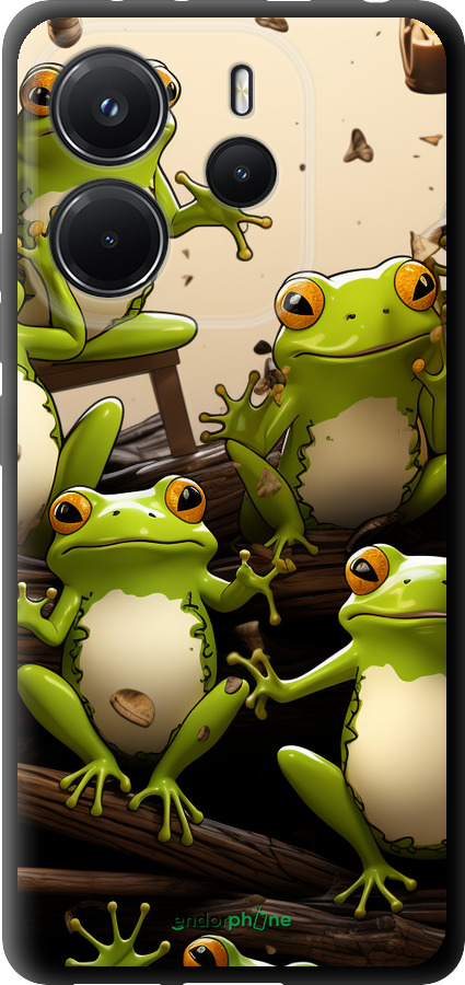 TPU чехол Жабки для Xiaomi Redmi Note 14 4G - 5656b-3903 изображение 