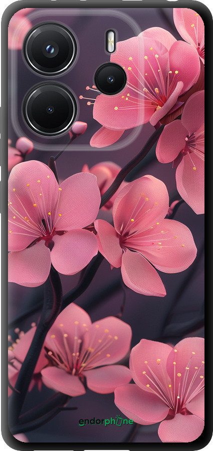 TPU чехол Пурпурова сакура для Xiaomi Redmi Note 14 4G - 6075b-3903 изображение 