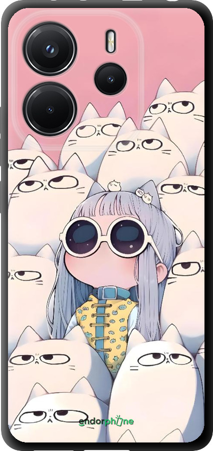 TPU чехол Малышка с котами для Xiaomi Redmi Note 14 4G - 6295b-3903 изображение 