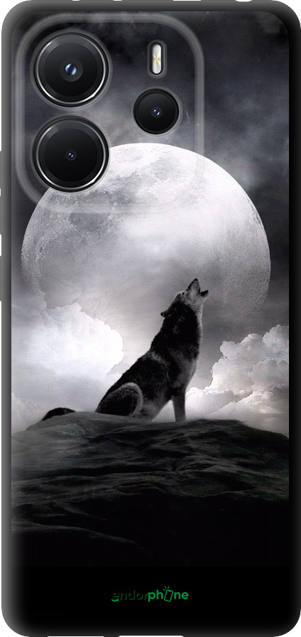 TPU чехол Вовк, що виє для Xiaomi Redmi Note 14 4G - 934b-3903 изображение 