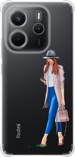 Силикон с усиленными углами чехол Девушка 1 для Xiaomi Redmi Note 14 4G - 4751sp-3903 изображение 