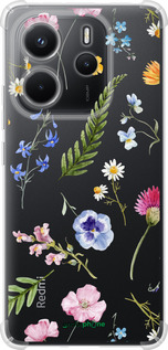 Силикон с усиленными углами чехол Цветочный фон v2 для Xiaomi Redmi Note 14 4G - 5472sp-3903 изображение 