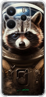 Силикон с усиленными углами чехол Raccoon austronaut для Xiaomi Redmi Note 14 4G - 5581sp-3903 изображение 