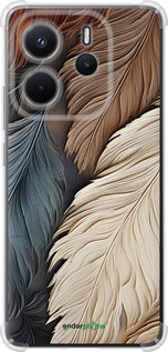 Силикон с усиленными углами чехол Листья в стиле бохо для Xiaomi Redmi Note 14 4G - 5643sp-3903 изображение 