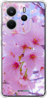 Силикон с усиленными углами чехол Сакура для Xiaomi Redmi Note 14 4G - 6029sp-3903 изображение 