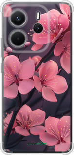 Силикон с усиленными углами чехол 'Пурпурная сакура' для Xiaomi Redmi Note 14 4G изображение 4
