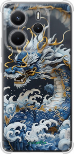Силикон с усиленными углами чехол Водяной дракон для Xiaomi Redmi Note 14 4G - 6113sp-3903 изображение 