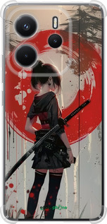 Силикон с усиленными углами чехол Сумерки воина: Танец с катаной для Xiaomi Redmi Note 14 4G - 6123sp-3903 изображение 