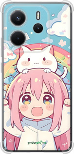 Силикон с усиленными углами чехол Девочка аниме радуга для Xiaomi Redmi Note 14 4G - 6304sp-3903 изображение 