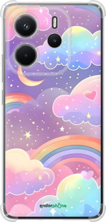 Силикон с усиленными углами чехол Облака и радуга для Xiaomi Redmi Note 14 4G - 6312sp-3903 изображение 