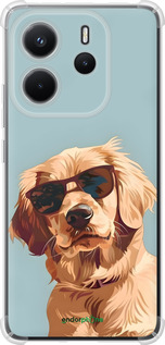 Силикон с усиленными углами чехол Пес в очках для Xiaomi Redmi Note 14 4G - 6381sp-3903 изображение 