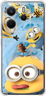 Силикон с усиленными углами чехол Миньоны для Xiaomi Redmi Note 14 4G - 6386sp-3903 изображение 