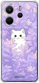 Силикон с усиленными углами чехол Котик в цветах для Xiaomi Redmi Note 14 4G - 6390sp-3903 изображение 