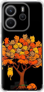 Силикон с усиленными углами чехол Дерево и котики для Xiaomi Redmi Note 14 4G - 6516sp-3903 изображение 