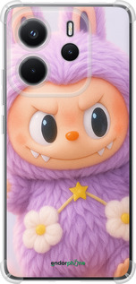 Силикон с усиленными углами чехол Лабубу для Xiaomi Redmi Note 14 4G - 6708sp-3903 изображение 