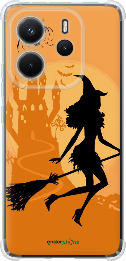 Силикон с усиленными углами чехол Ведьма на метле для Xiaomi Redmi Note 14 4G - 1184sp-3903 изображение 