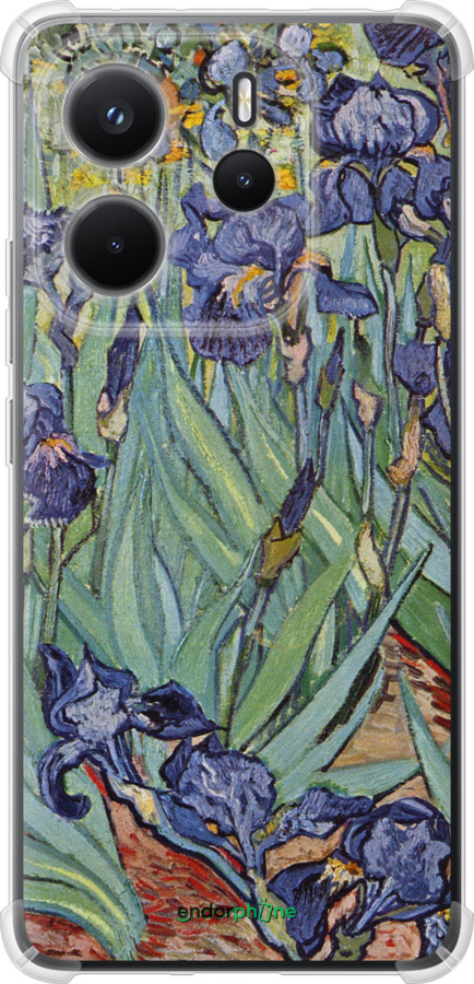 Силикон с усиленными углами чехол Винсент Ван Гог. Ирисы для Xiaomi Redmi Note 14 4G - 161sp-3903 изображение 