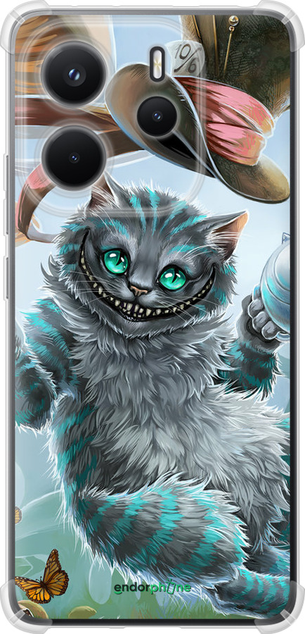 Силикон с усиленными углами чехол Чеширский кот 2 для Xiaomi Redmi Note 14 4G - 3993sp-3903 изображение 