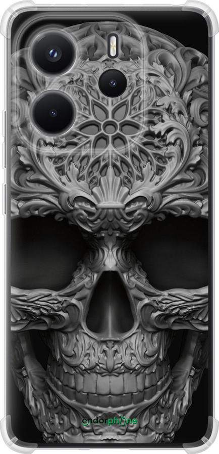 Силикон с усиленными углами чехол skull-ornament для Xiaomi Redmi Note 14 4G - 4101sp-3903 изображение 