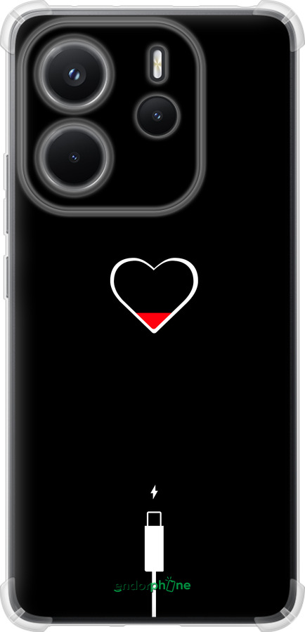 Силикон с усиленными углами чехол Подзарядка сердца для Xiaomi Redmi Note 14 4G - 4274sp-3903 изображение 