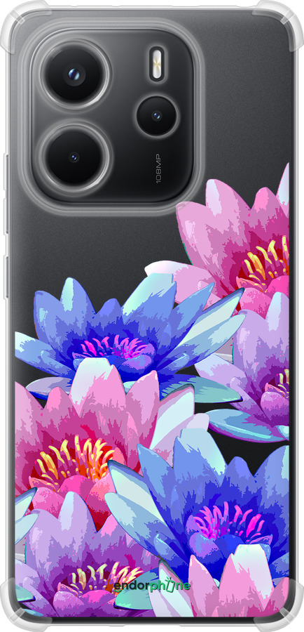 Силикон с усиленными углами чехол Лотос для Xiaomi Redmi Note 14 4G - 4862sp-3903 изображение 
