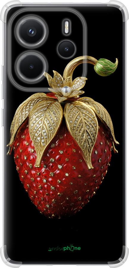 Силикон с усиленными углами чехол Клубника v3 для Xiaomi Redmi Note 14 4G - 5638sp-3903 изображение 