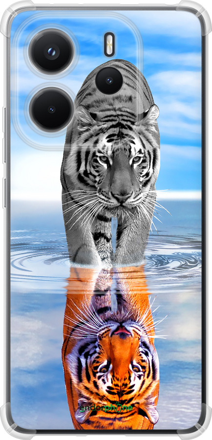 Силикон с усиленными углами чехол Тигр для Xiaomi Redmi Note 14 4G - 6016sp-3903 изображение 