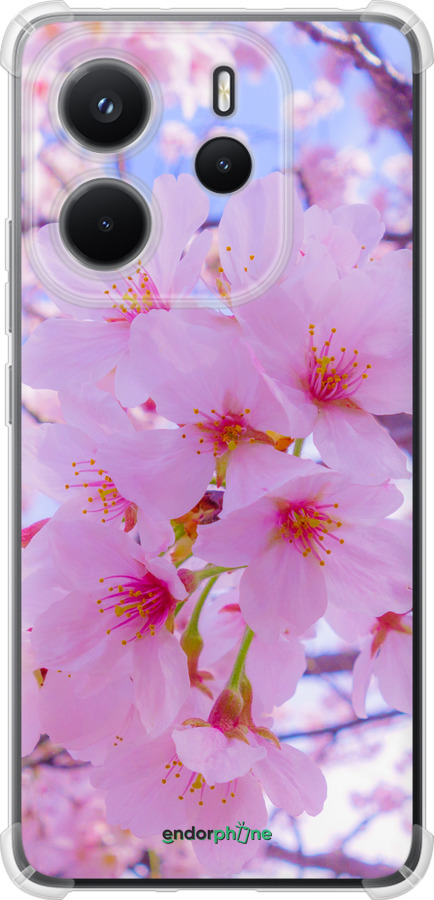 Силикон с усиленными углами чехол Сакура для Xiaomi Redmi Note 14 4G - 6029sp-3903 изображение 