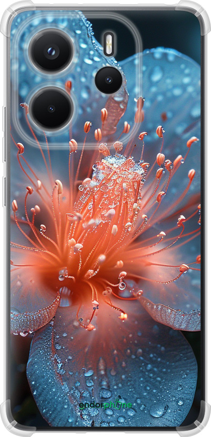 Силикон с усиленными углами чехол Роса на цветке для Xiaomi Redmi Note 14 4G - 6039sp-3903 изображение 