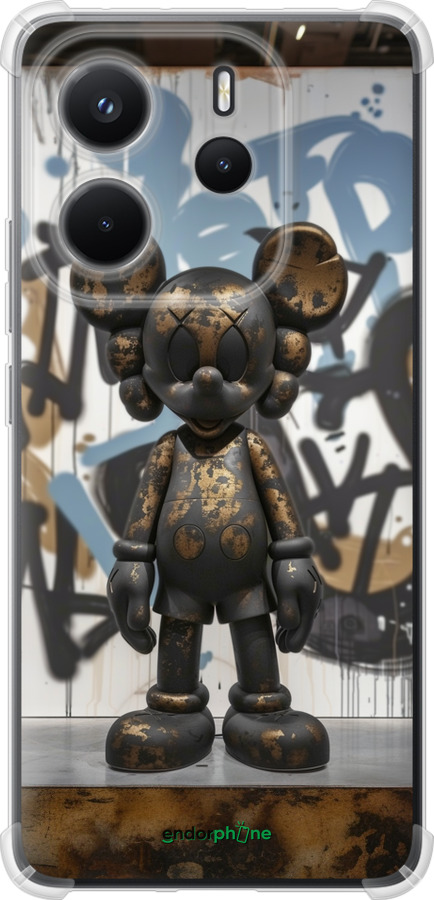 Силикон с усиленными углами чехол Bronze kaws v2 для Xiaomi Redmi Note 14 4G - 6098sp-3903 изображение 