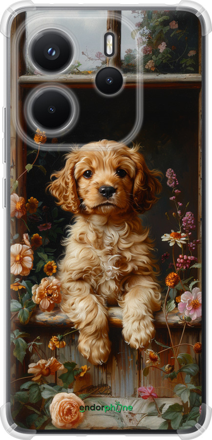 Силикон с усиленными углами чехол Щенок cocker spaniel для Xiaomi Redmi Note 14 4G - 6136sp-3903 изображение 