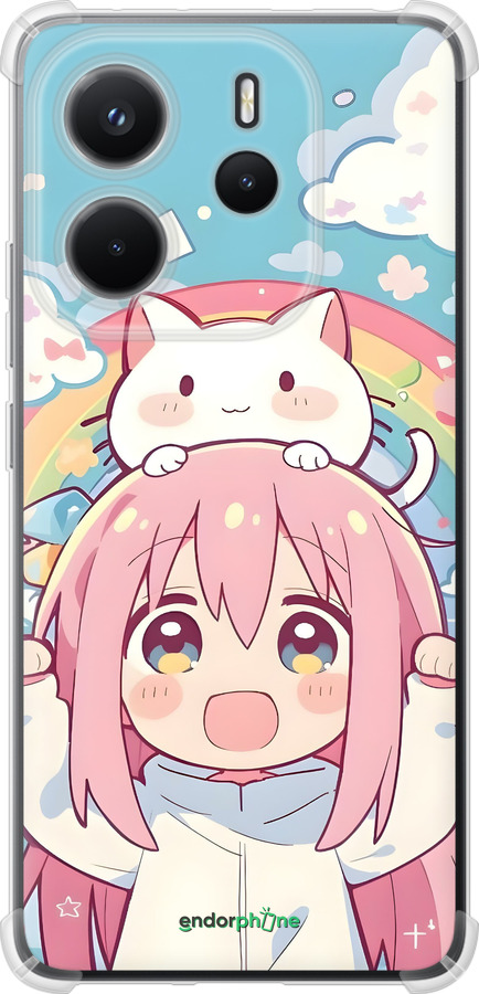 Силикон с усиленными углами чехол Девочка аниме радуга для Xiaomi Redmi Note 14 4G - 6304sp-3903 изображение 