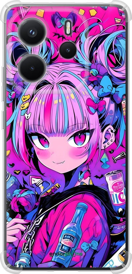 Силикон с усиленными углами чехол Аниме милаха для Xiaomi Redmi Note 14 4G - 6314sp-3903 изображение 